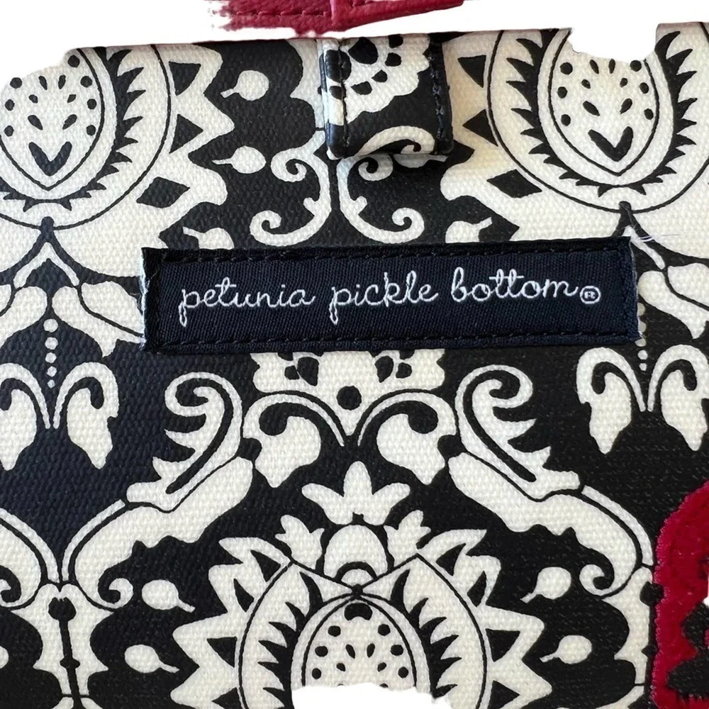 PETUNIA PICKLE BOTTOM red and black diaper changing clutch bag
